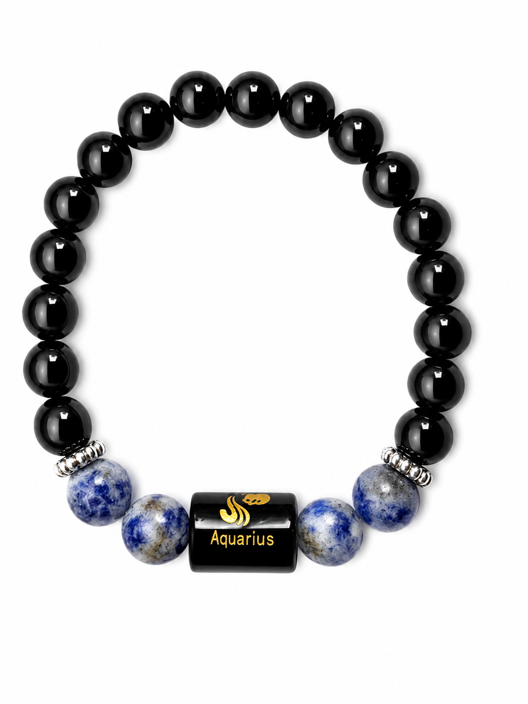 Sodalite Zodiac Bracelet 8MM | Intuition, Innovation & Luck – कुंभ राशि (Aquarius)