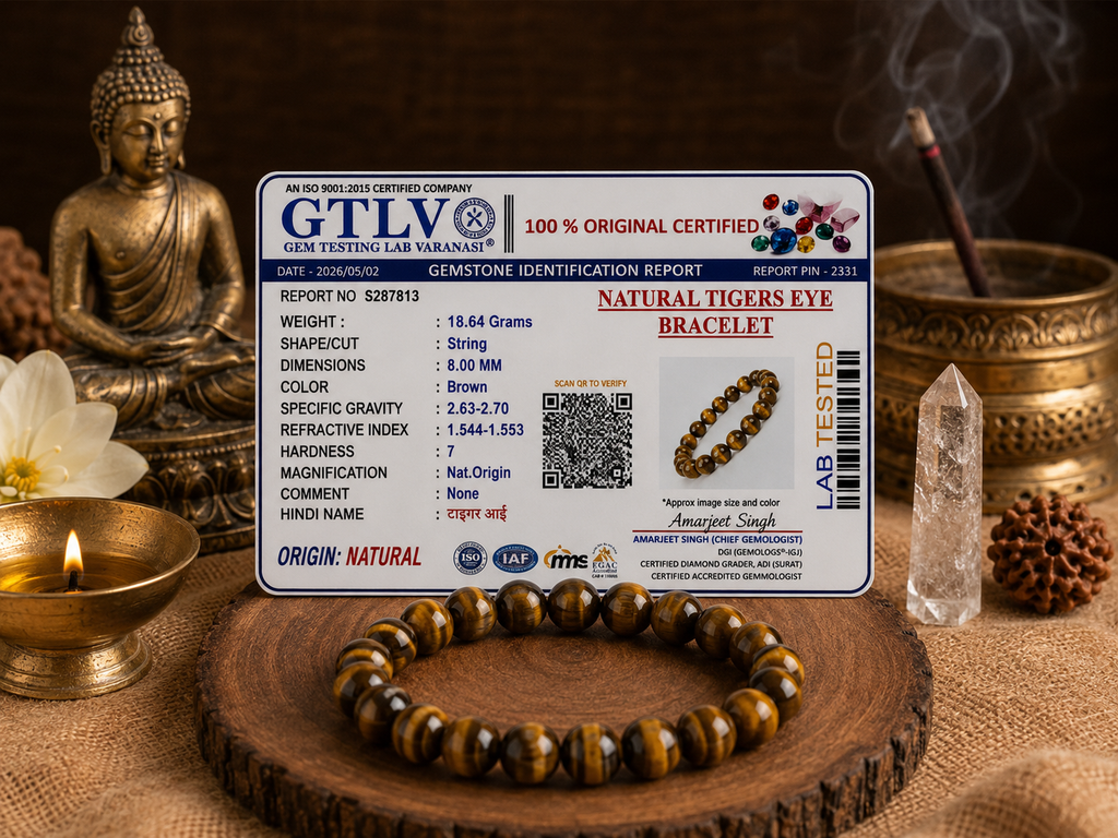 Natural Tiger's Eye Bracelet | Confidence, Protection & Success Crystal Bracelet