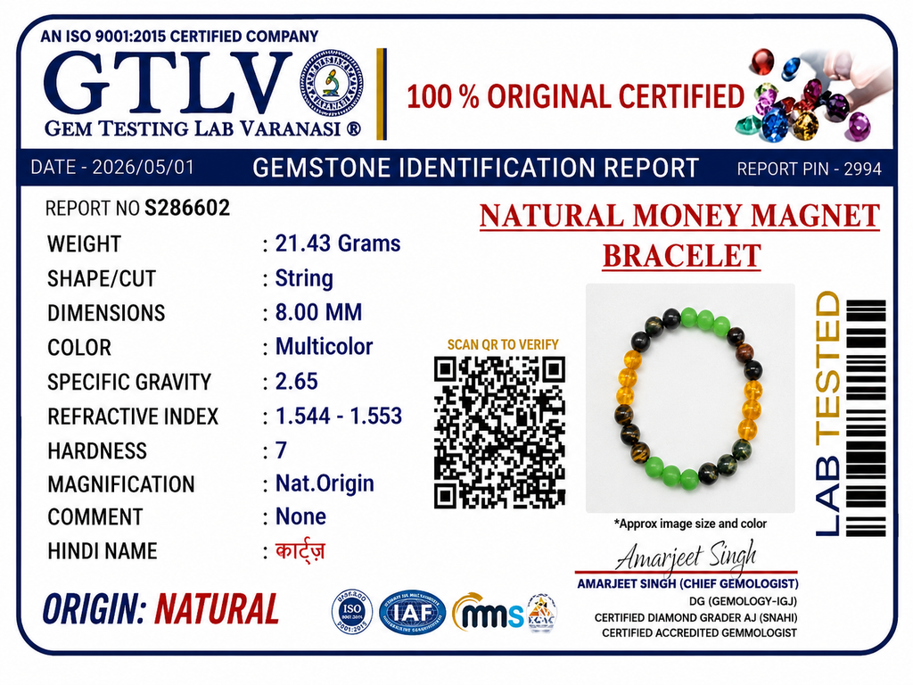 Dhan Yog (Money Magnet) Bracelet  | Wealth, Success & Prosperity Crystal Bracelet
