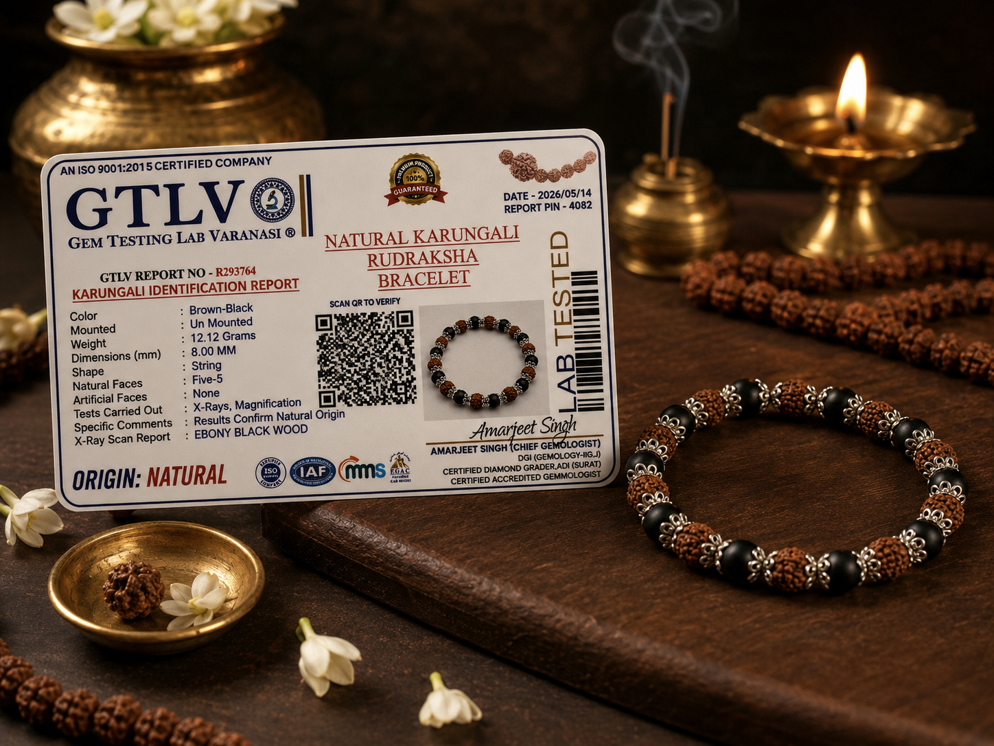 Karungali Rudraksha Bracelet | Natural Karungali Wood & Rudraksha Protection Bracelet