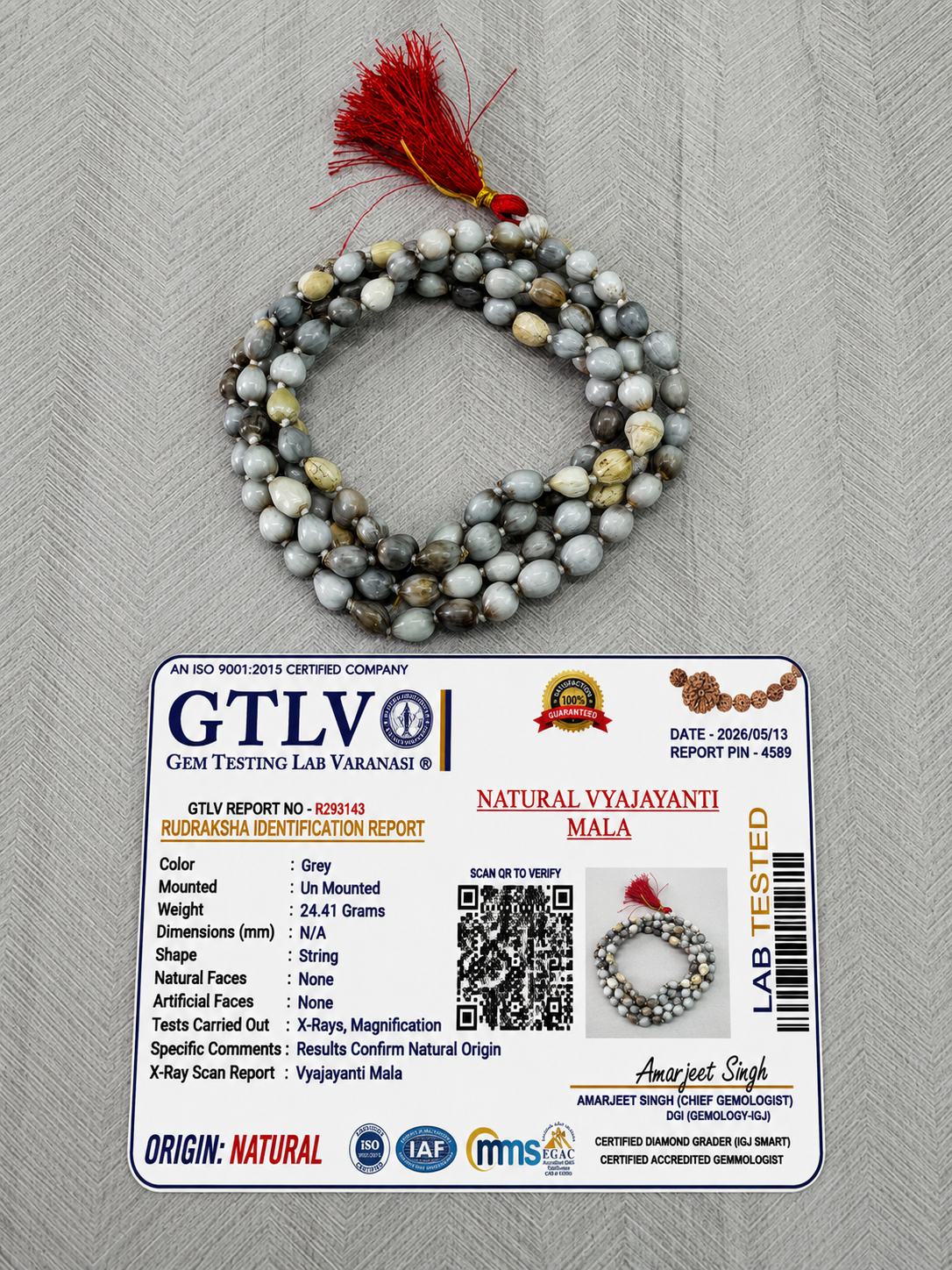 Vaijayanti | Sacred Natural Seed Mala for Vishnu & Krishna Worship, Meditation and Spiritual Practices