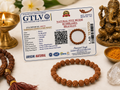 Natural 5 Mukhi Rudraksha Bracelet 7MM | Elastic Brown Beads | Spiritual Bracelet for Peace & Focus