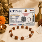 Sphatik Rudraksha Bracelet | Natural Crystal Quartz & Rudraksha Bracelet for Peace and Positivity