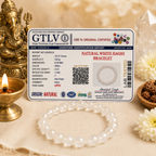 Natural White Haqiq Bracelet 8MM | Premium White Agate Bracelet for Peace & Positivity