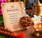 Nepali 4 Mukhi Rudraksha Locket for Wisdom, Focus & Communication | Authentic & Energized | Rudriva