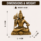 Brass Lord Shiva Meditating Idol | Mahadev Statue for Home Temple Pooja