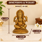 Lord Ganesh Brass Idol | Vighnaharta Murti | Home Temple Pooja Statue