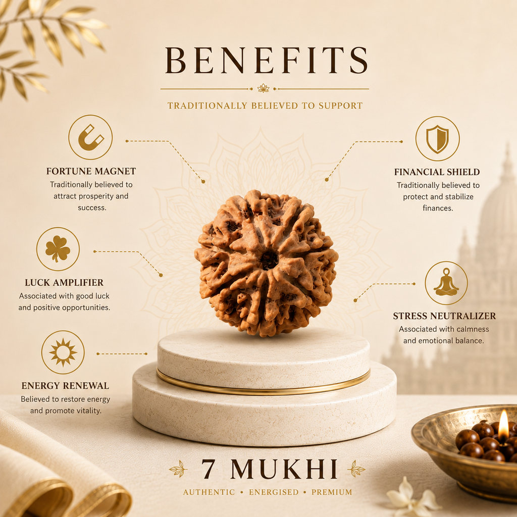 7 Mukhi Nepali Rudraksha - Saat Mukhi | Lab Tested Certified
