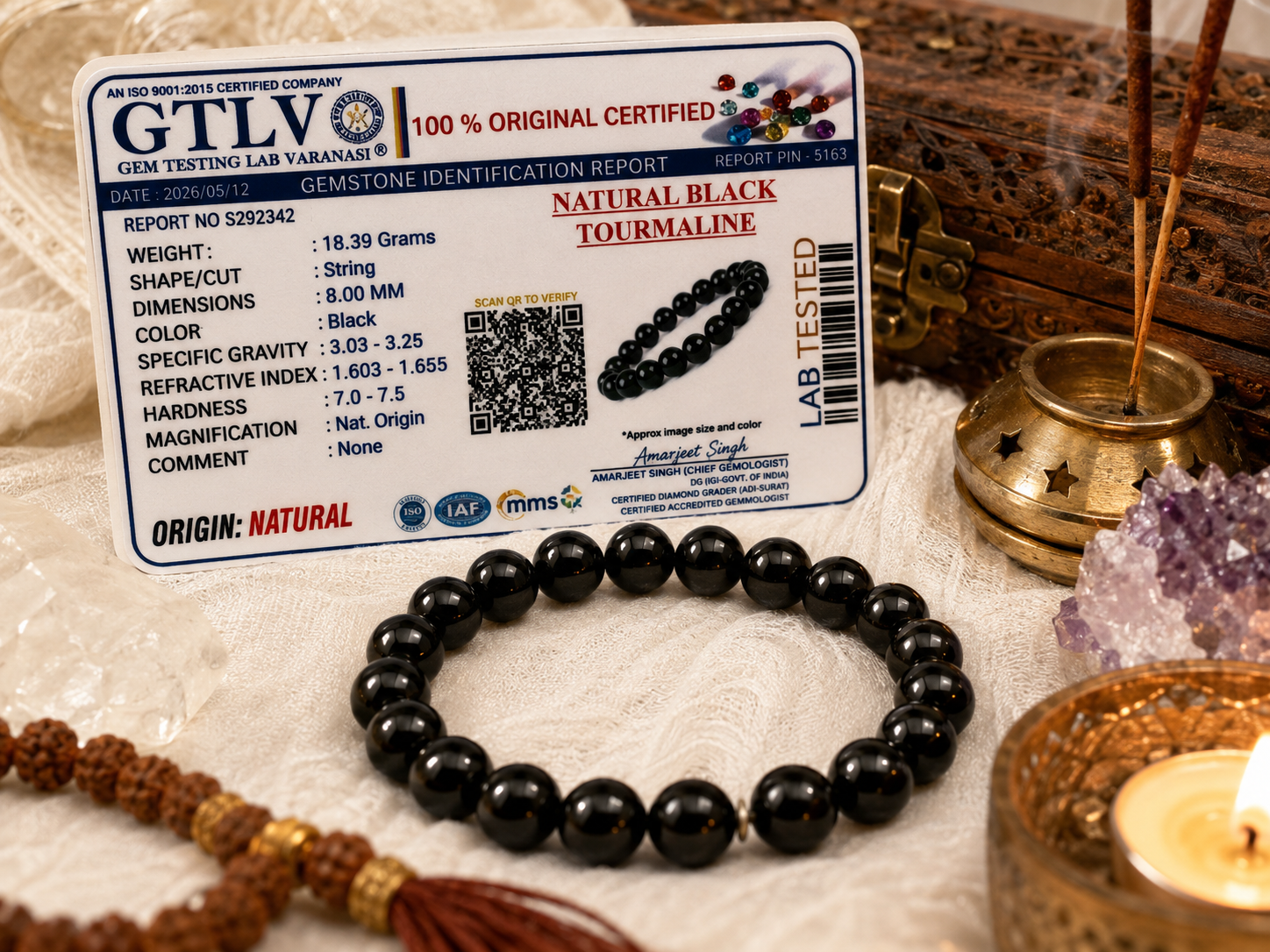 Natural Black Tourmaline Bracelet | Protection & Grounding Crystal Bracelet
