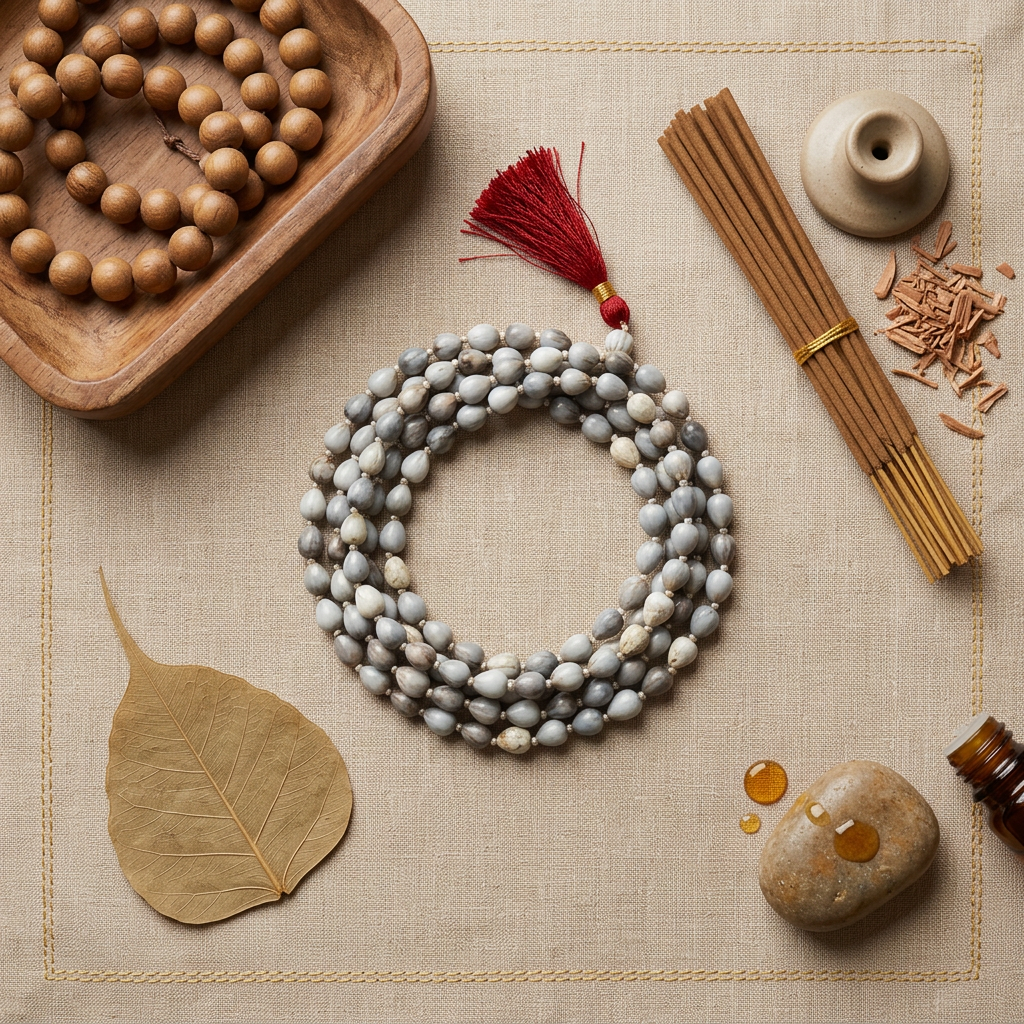Vaijayanti | Sacred Natural Seed Mala for Vishnu & Krishna Worship, Meditation and Spiritual Practices