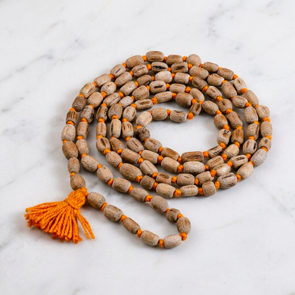 Tulsi Mala 108 Beads | Sacred Tulsi Wood Japa Mala for Krishna Bhakti, Meditation and Daily Chanting
