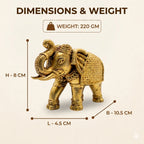 Pure Brass Superfine Intricate Elephant Showpiece | Vastu Feng Shui Home Decor