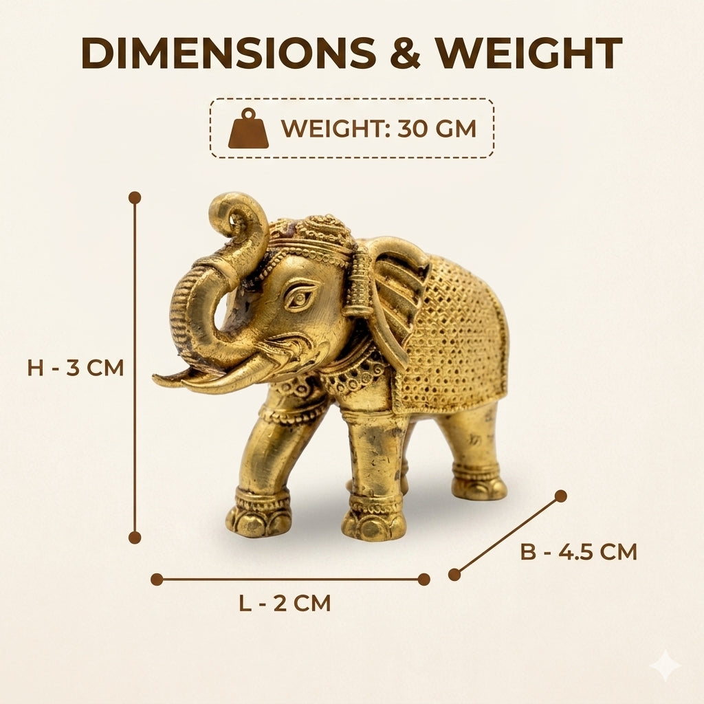 Pure Brass Superfine Intricate Elephant Showpiece | Home Decor Vastu Gift Item