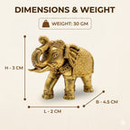 Pure Brass Superfine Intricate Elephant Showpiece | Home Decor Vastu Gift Item