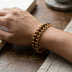 Gold Plated Modern Rudraksha Bracelet | Stylish Rudraksha Bracelet with Gold-Plated Iron Finish for Daily Wear, Spiritual Elegance and Positive Energy