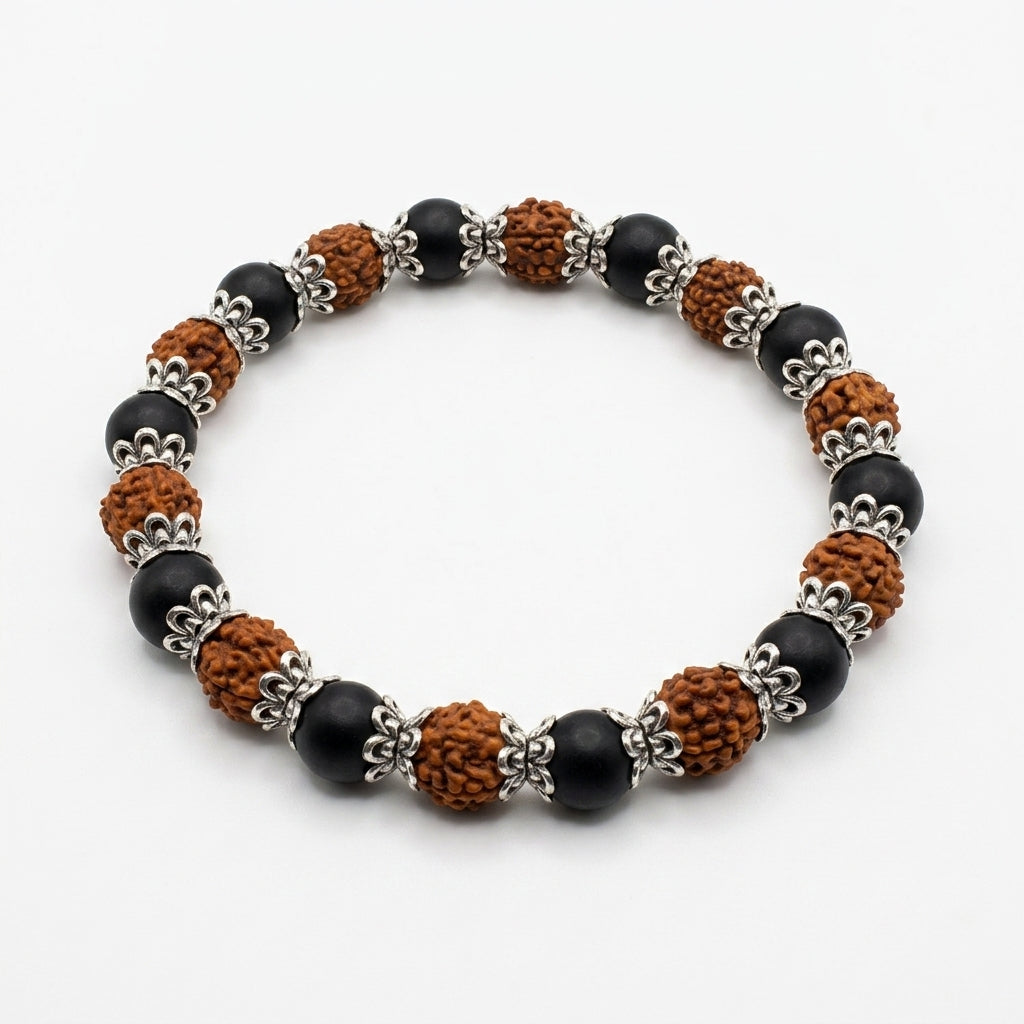 Karungali Rudraksha Bracelet | Natural Karungali Wood & Rudraksha Protection Bracelet