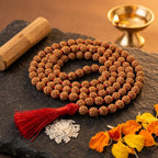 Five Mukhi Rudraksha Mala White 5MM | Natural 108 Beads Japa Mala for Meditation, Prayer & Spiritual Growth