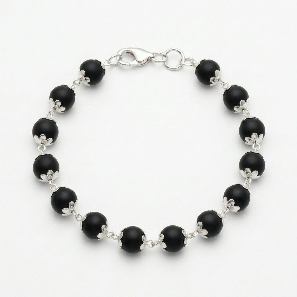 Natural Karungali Bracelet 7MM with Premium Caps | Protection, Positive Energy & Spiritual Balance | Rudriva