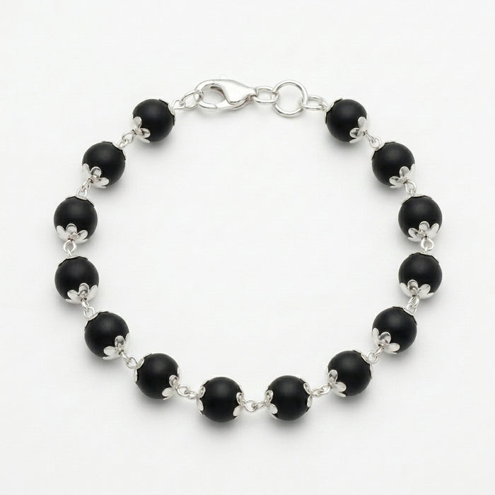 Natural Karungali Bracelet 7MM with Premium Caps | Protection, Positive Energy & Spiritual Balance | Rudriva