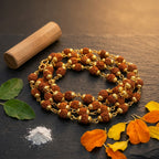 Five Mukhi Rudraksha Mala with Metal Cap | Sacred 5 Mukhi Rudraksha Mala for Spiritual Growth & Meditation