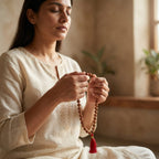 Five Mukhi Rudraksha Mala White 6MM | Natural 108 Beads Japa Mala for Meditation, Prayer & Spiritual Growth