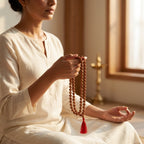 Five Mukhi Rudraksha Mala White 5MM | Natural 108 Beads Japa Mala for Meditation, Prayer & Spiritual Growth