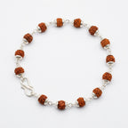 Natural 5 Mukhi Rudraksha Bracelet 6MM with Premium Caps | Peace, Focus & Positive Energy | Rudriva