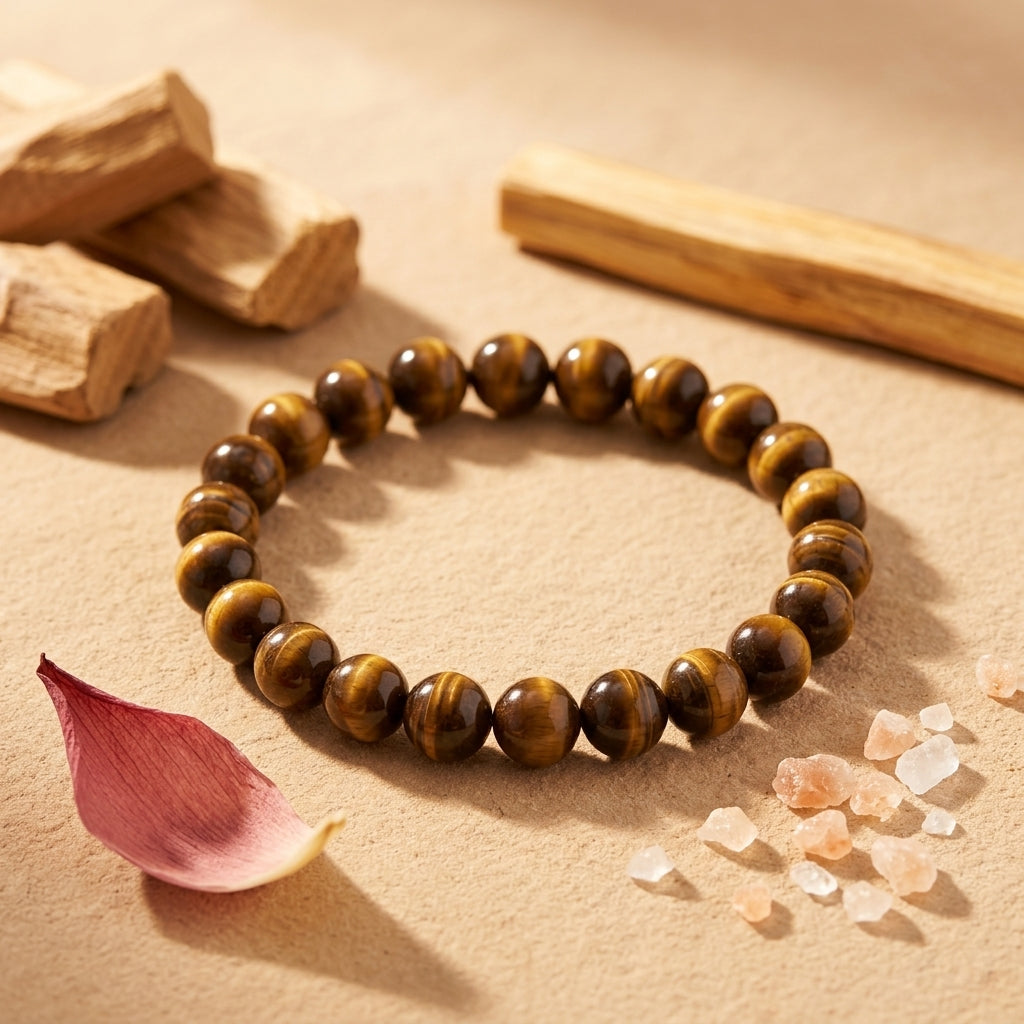 Natural Tiger's Eye Bracelet | Confidence, Protection & Success Crystal Bracelet