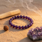 Natural Purple Quartz Bracelet 8MM | Premium Amethyst Crystal Bracelet for Peace & Intuition
