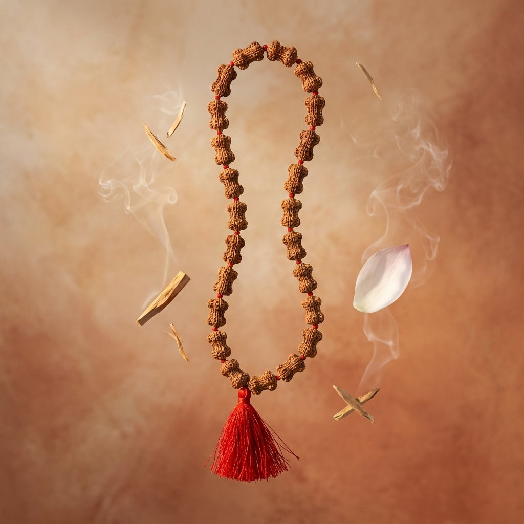 Rare Nepal Damru Rudraksha Mala – 33 Premium Beads | Collector's Edition Authentic Nepal Damru Rudraksha for Spiritual Power, Prosperity & Divine Protection