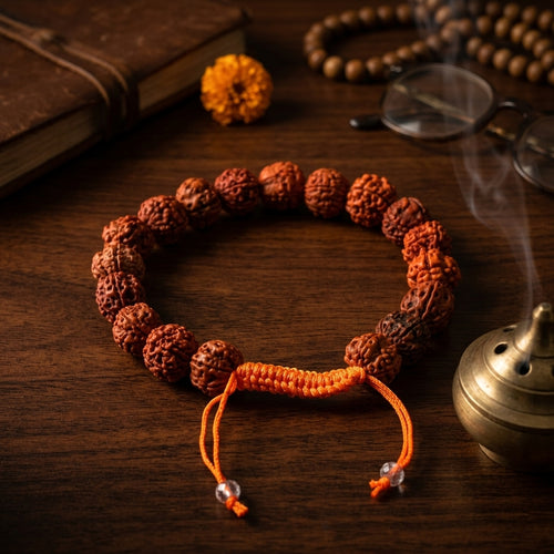 Natural Five Mukhi Rudraksha Bracelet Black | Premium Spiritual Bracelet