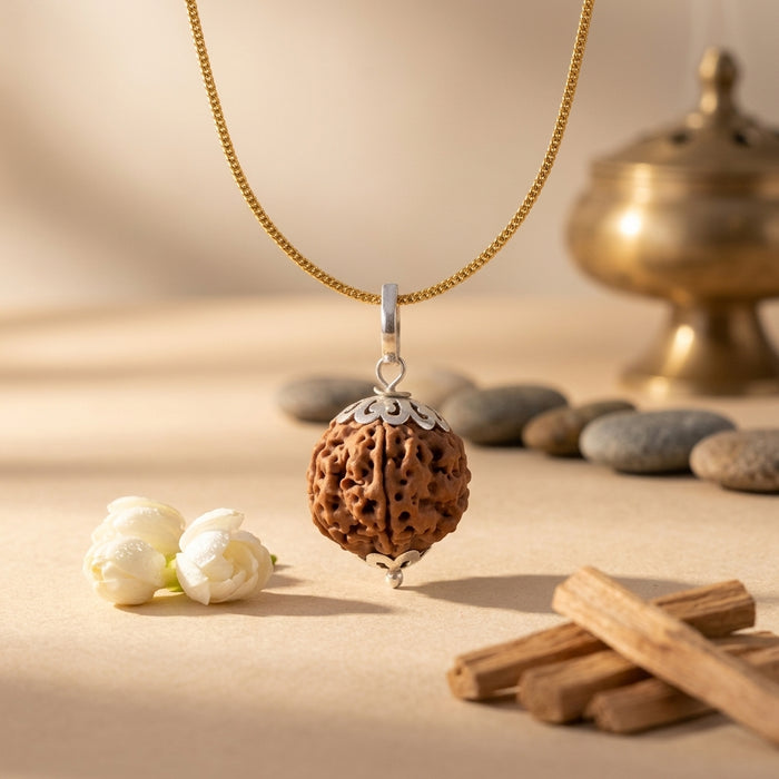Nepali 5 Mukhi Rudraksha Locket for Peace, Focus & Positive Energy | Authentic & Energized | Rudriva