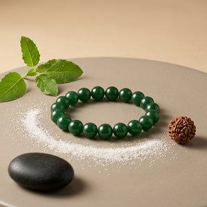 Natural Green Haqiq Bracelet | Green Agate Healing Crystal Bracelet