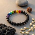 Natural Seven Chakra Lava Energy Bracelet | Balance, Protection & Positive Energy Bracelet