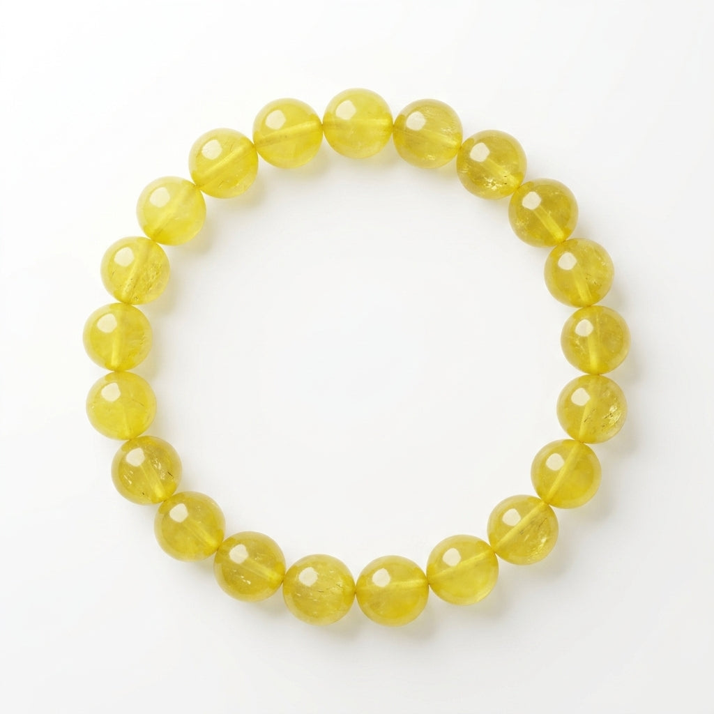 Natural Yellow Haqiq Bracelet | Yellow Agate Healing Crystal Bracelet
