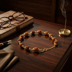Natural Five Mukhi Rudraksha Bracelet Gold Plated | Premium Spiritual Bracelet