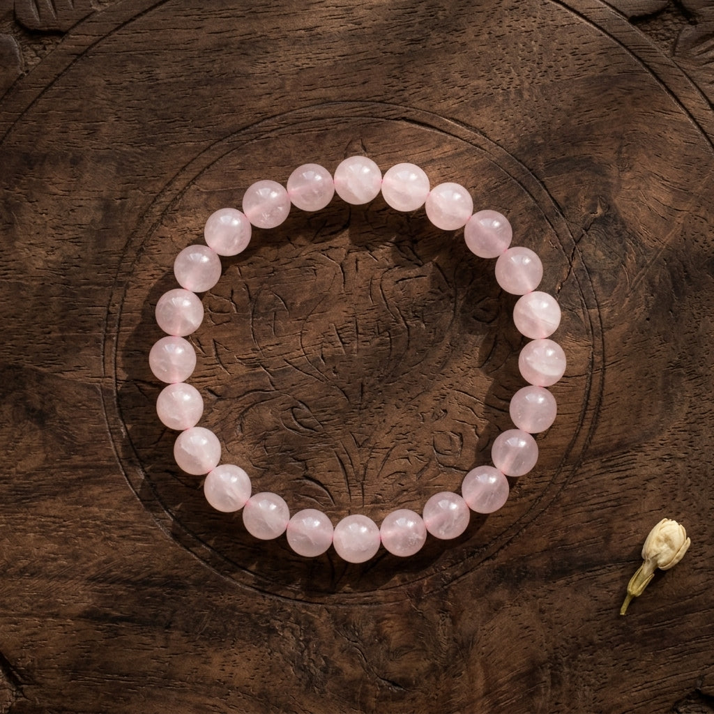 Rose Quartz Bracelet 8MM | Premium Love & Healing Crystal Bracelet