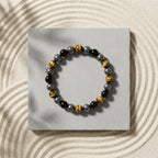 Natural Triple Protection Bracelet | Tiger Eye, Black Obsidian & Hematite Energy Bracelet