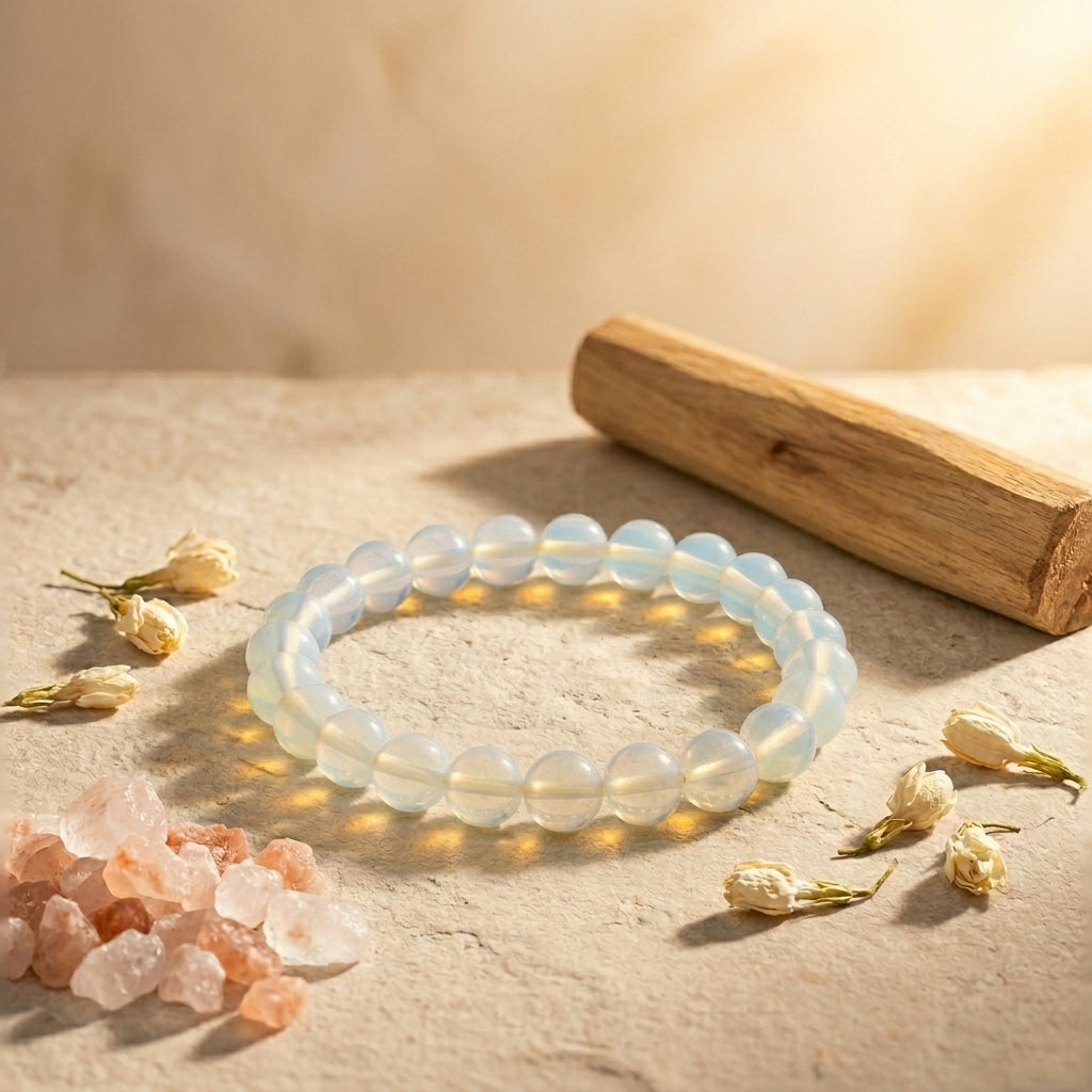 Natural Opalite Bracelet 8MM | Premium Opalite Crystal Bracelet for Positivity & Emotional Balance