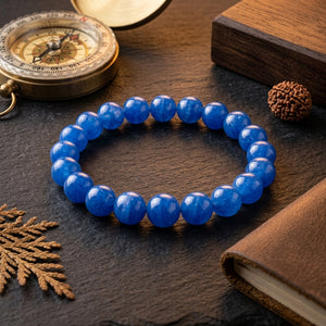 Natural Blue Haqio Bracelet | Communication, Confidence & Inner Peace Crystal Bracelet