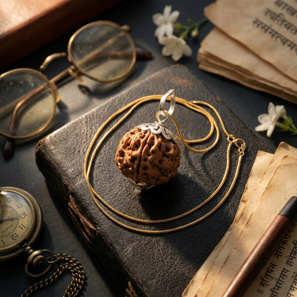 Nepali 5 Mukhi Rudraksha Locket for Peace, Focus & Positive Energy | Authentic & Energized | Rudriva
