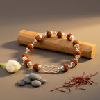 Natural 5 Mukhi Rudraksha Bracelet 6MM with Premium Caps | Peace, Focus & Positive Energy | Rudriva