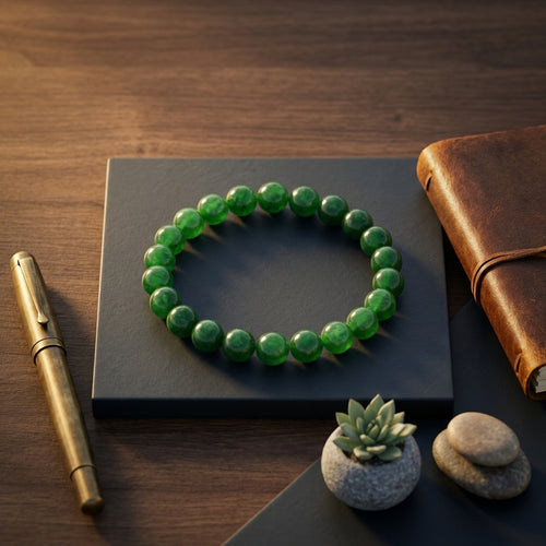 Natural Green Haqiq Bracelet | Green Agate Healing Crystal Bracelet