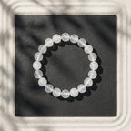 Natural White Haqiq Bracelet 8MM | Premium White Agate Bracelet for Peace & Positivity