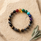 Natural Seven Chakra Energy Bracelet | Healing Crystal Bracelet for Balance & Positivity