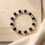 Sphatik Karungali Bracelet | Natural Crystal Quartz & Karungali Wood Bracelet for Protection and Peace