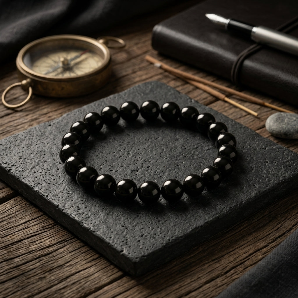 Natural Black Tourmaline Bracelet | Protection & Grounding Crystal Bracelet