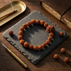Natural Five Mukhi Rudraksha Bracelet with Premium Big Rudraksha Bead | Brown Elastic Bracelet