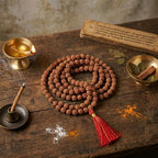 Five Mukhi Rudraksha Mala White 6MM | Natural 108 Beads Japa Mala for Meditation, Prayer & Spiritual Growth