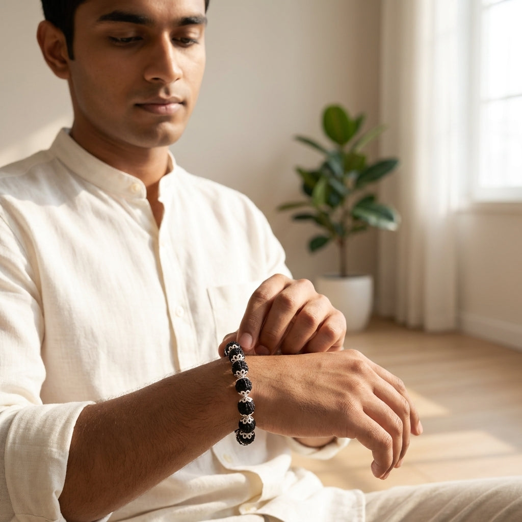 Natural Karungali Wood Bracelet for Men & Women | Spiritual Protection Bracelet
